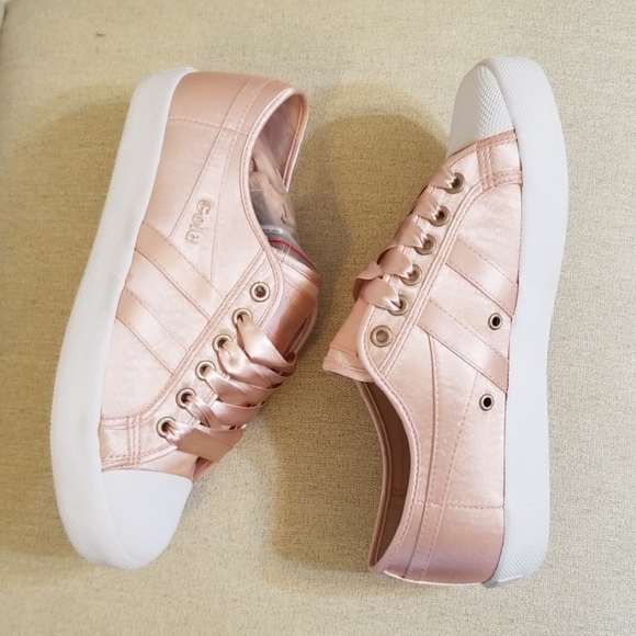 Gola Satin Coaster Sneakers in Blush Pink/White - Picture 9 of 9